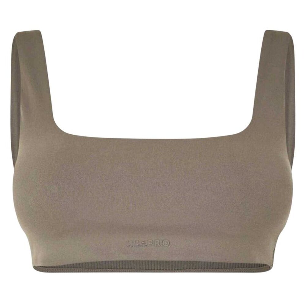 USA Pro Womens/Ladies Square Neck Sports Bra / Ash